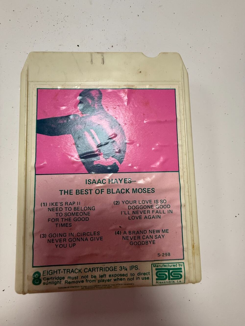Isaac Hayes Best Of Black Moses 8 Track Tape Soul Funk STS White Shell